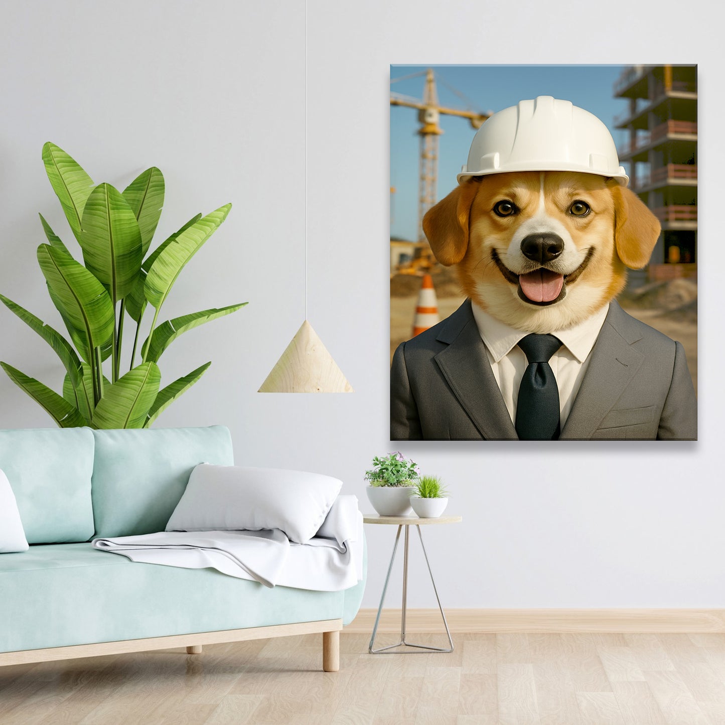Custom Photo Engineer Construction Dog Canvas Gift For Dog Lovers
