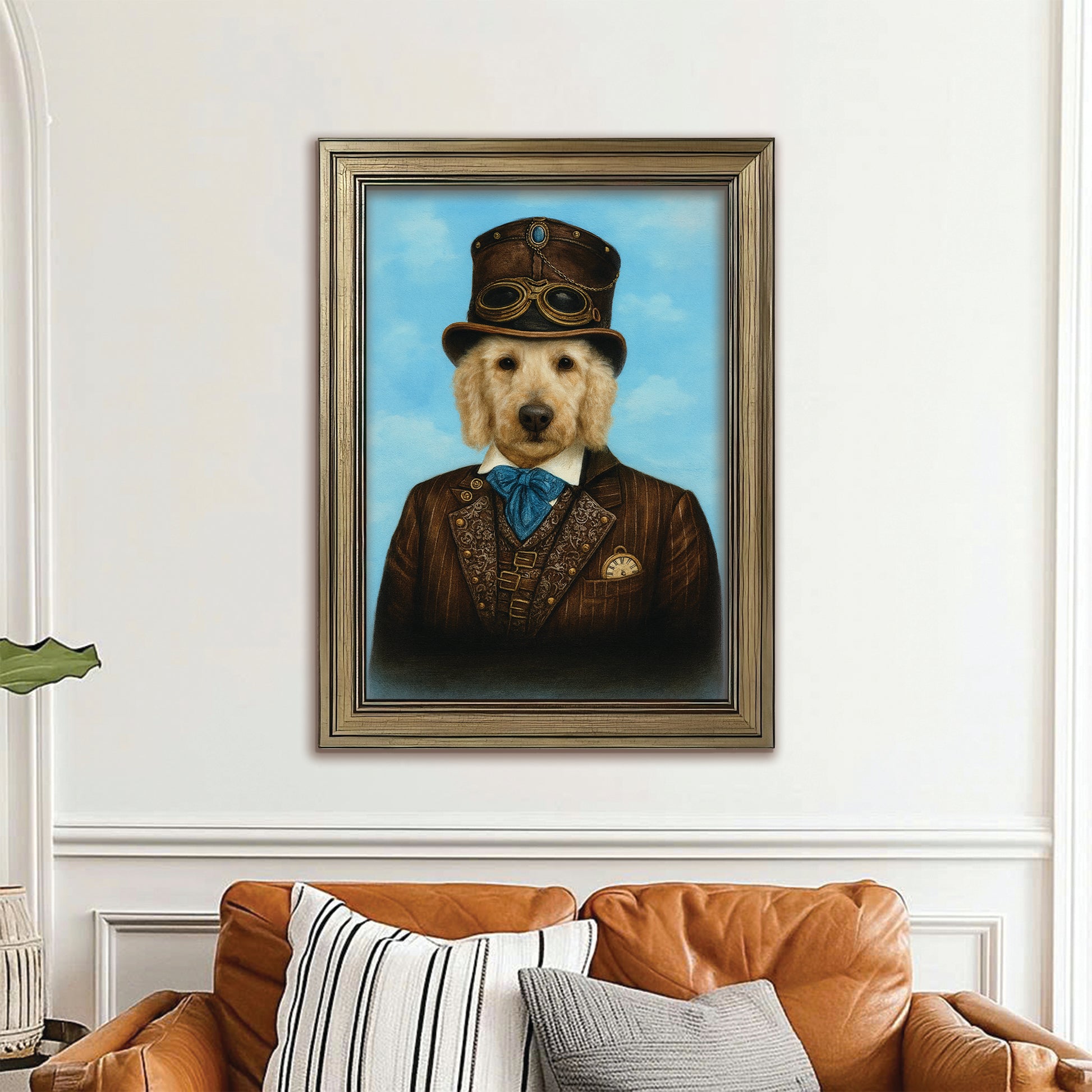 Custom Photo Pilot Dog Canvas Framed Wall Art Gift For Dog Lovers