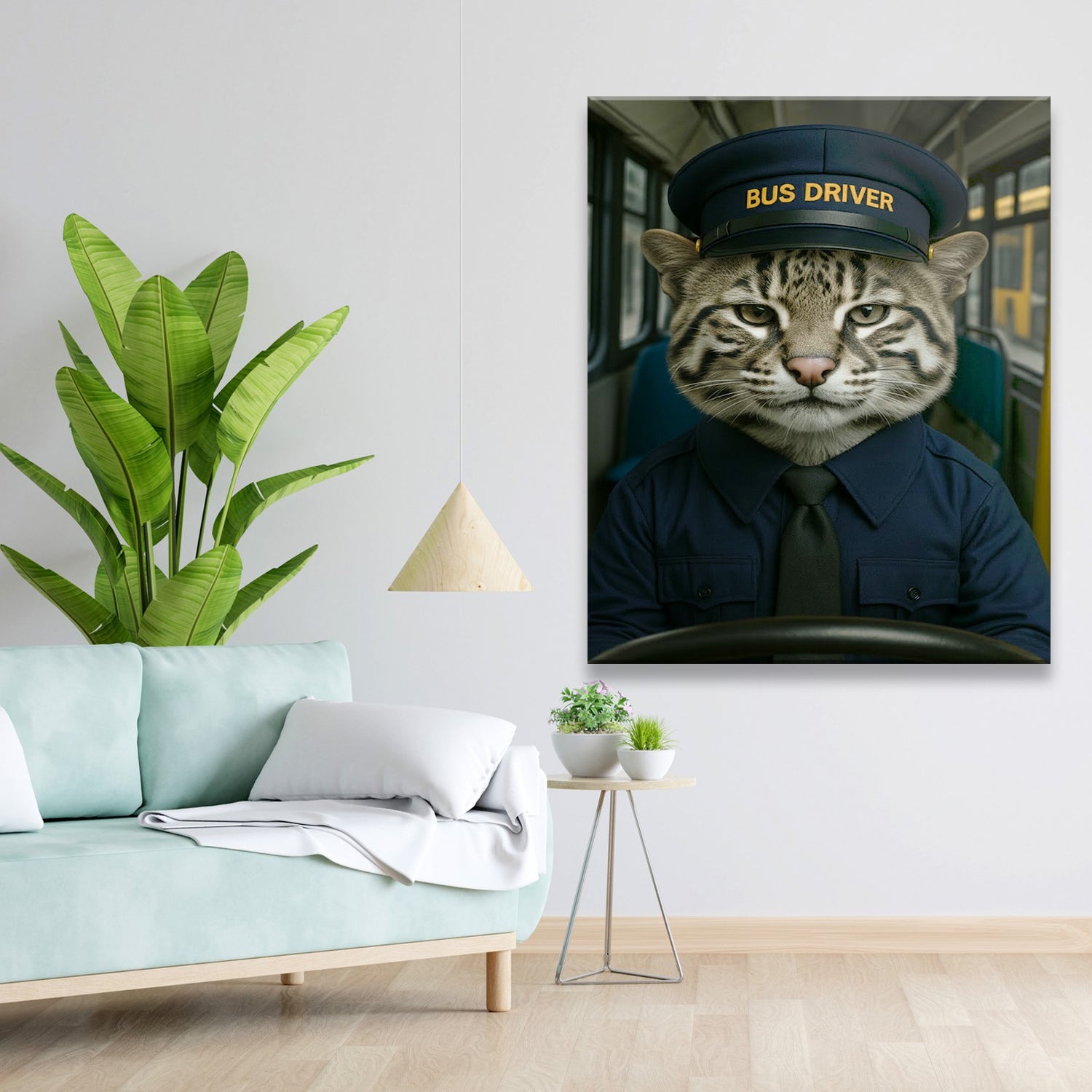 Custom Photo Bus Driver Cat Canvas Gift For Cat Lovers