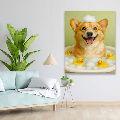 Custom Photo Dog Bathroom Style 25 Canvas Gift For Dog Lovers