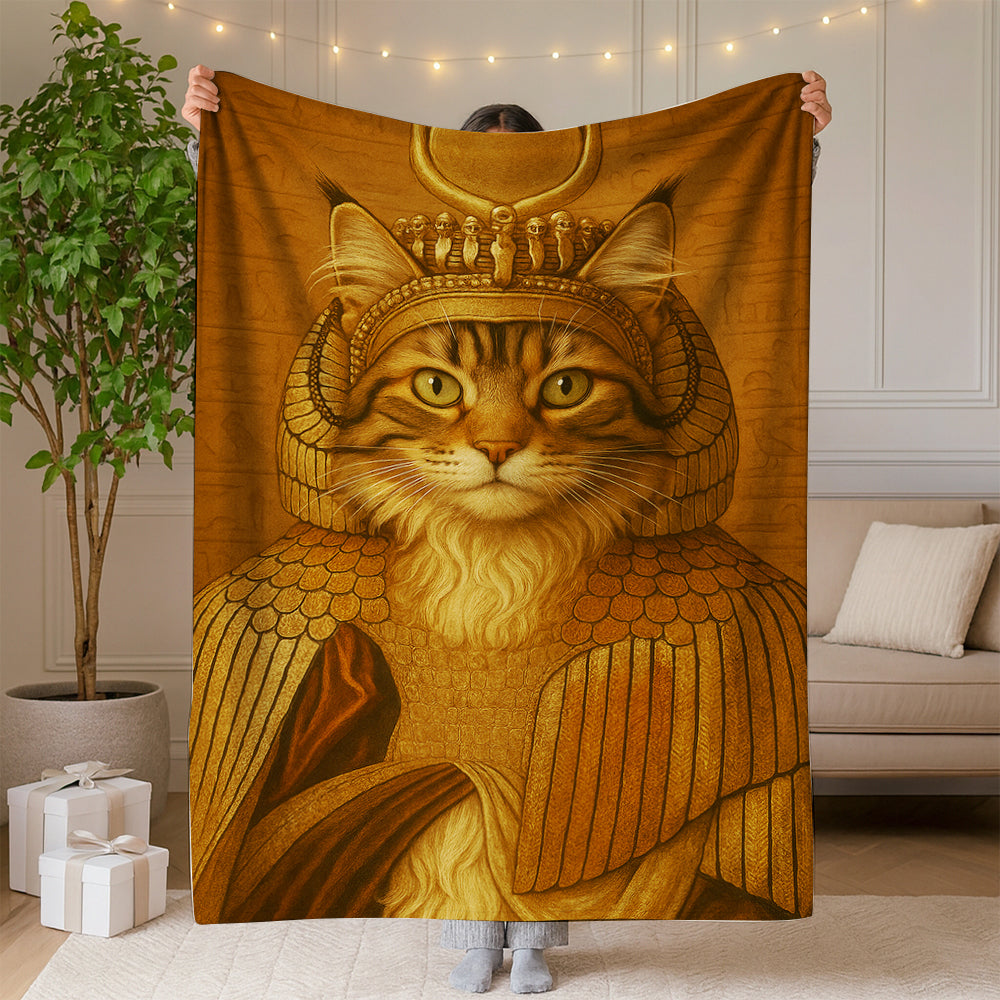 Custom Photo Cleopawtra Cat Blanket Gift For Cat Lovers