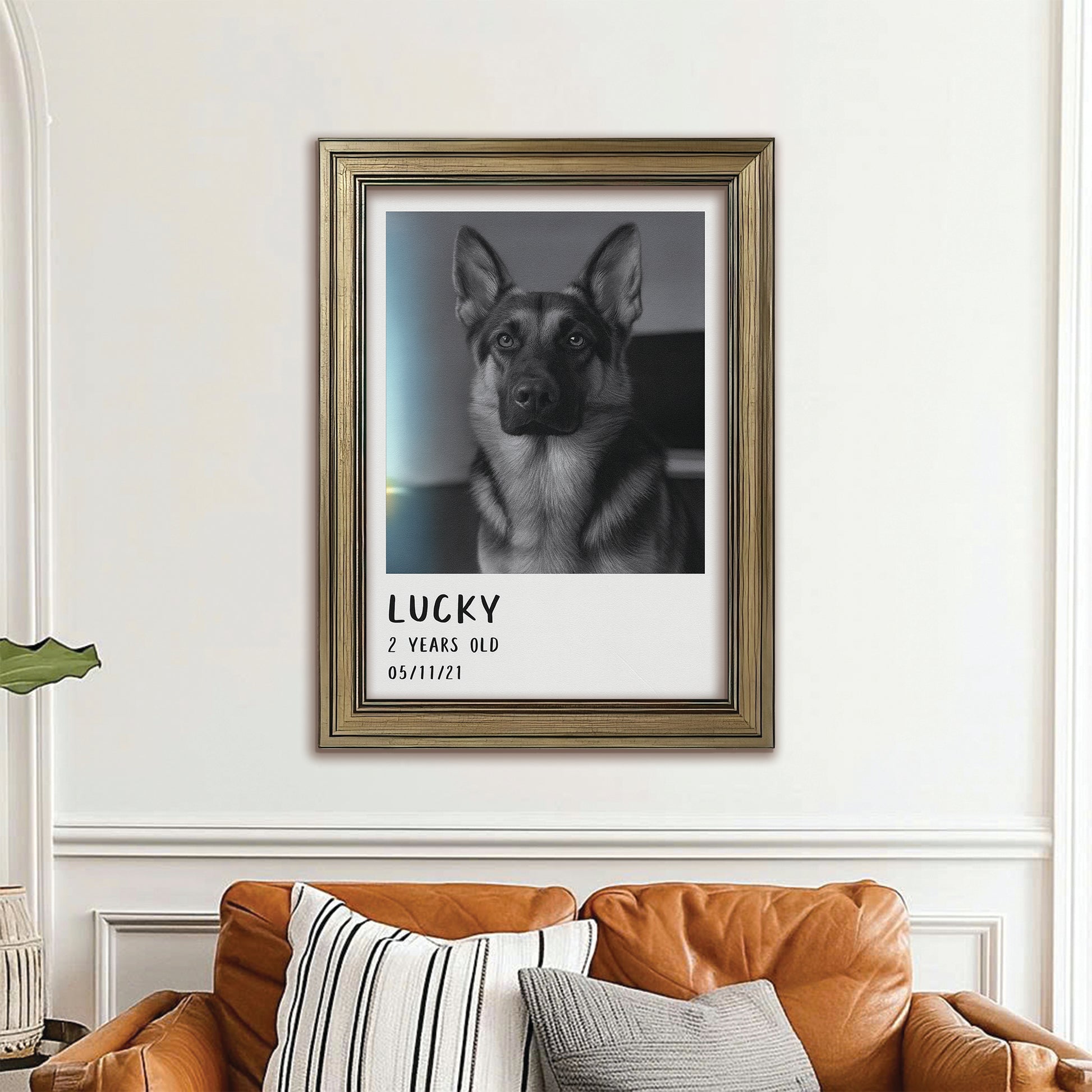 Custom Photo Polaroid Film Canvas Framed Wall Art Gift For Dog Lovers