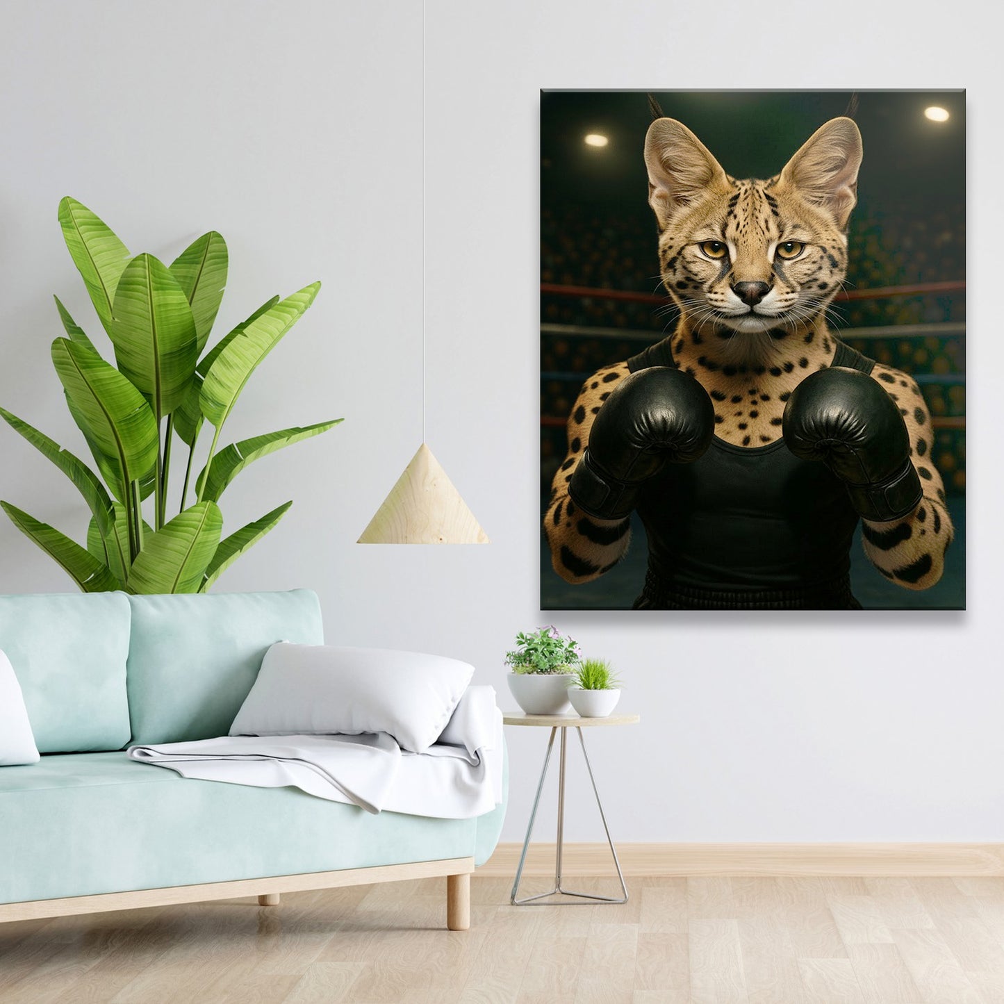 Custom Photo Boxing Cat Canvas Gift For Cat Lovers