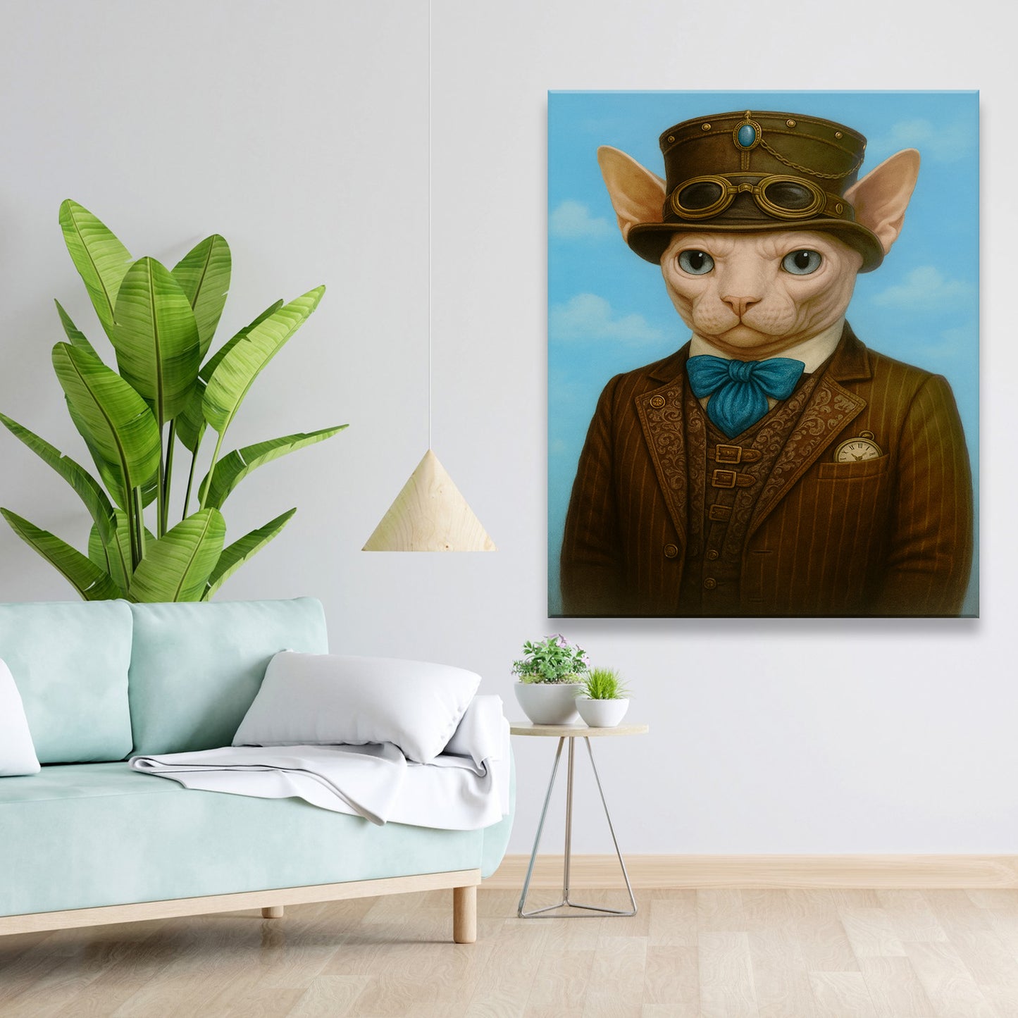 Custom Photo Pilot Cat Canvas Gift For Cat Lovers