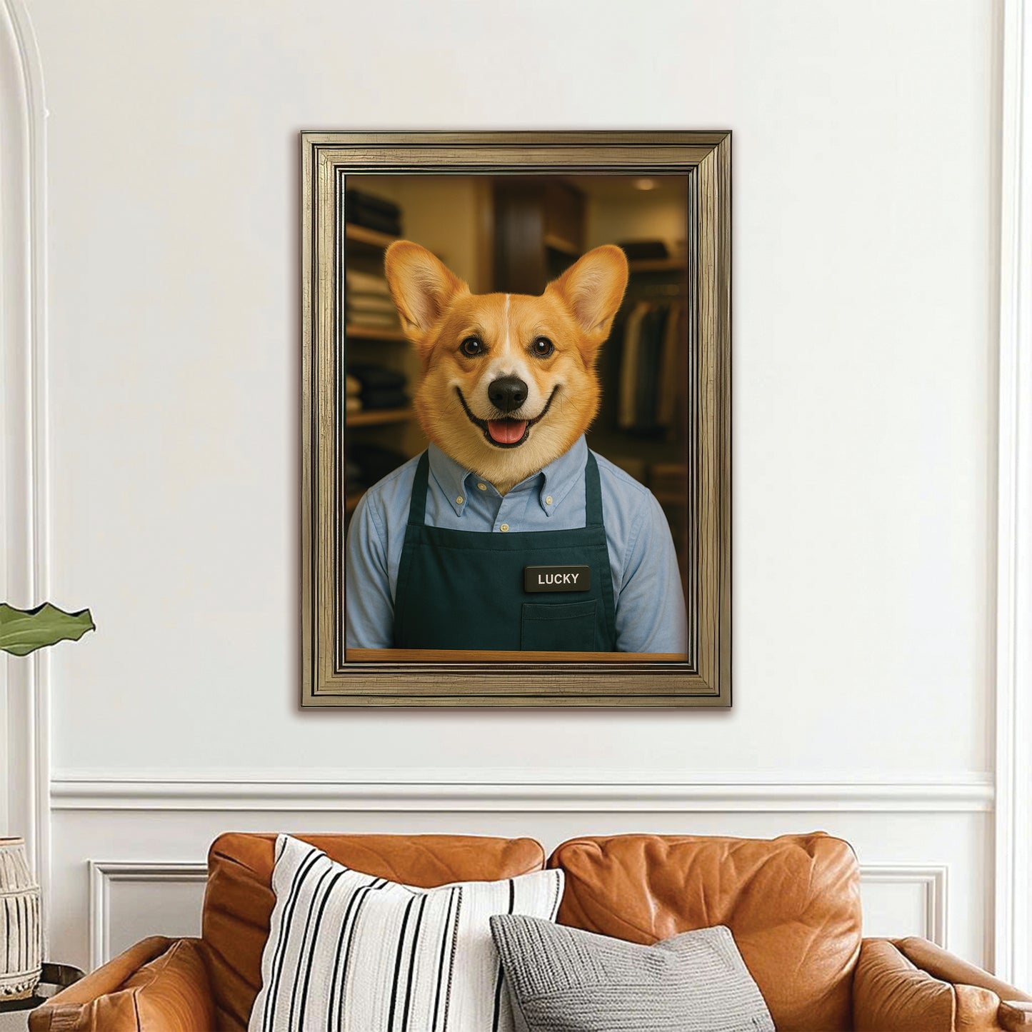 Custom Photo Clothing Store Dog Canvas Framed Wall Art Gift For Dog Lovers