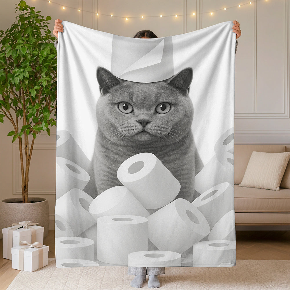Custom Photo Cat Bathroom Blanket