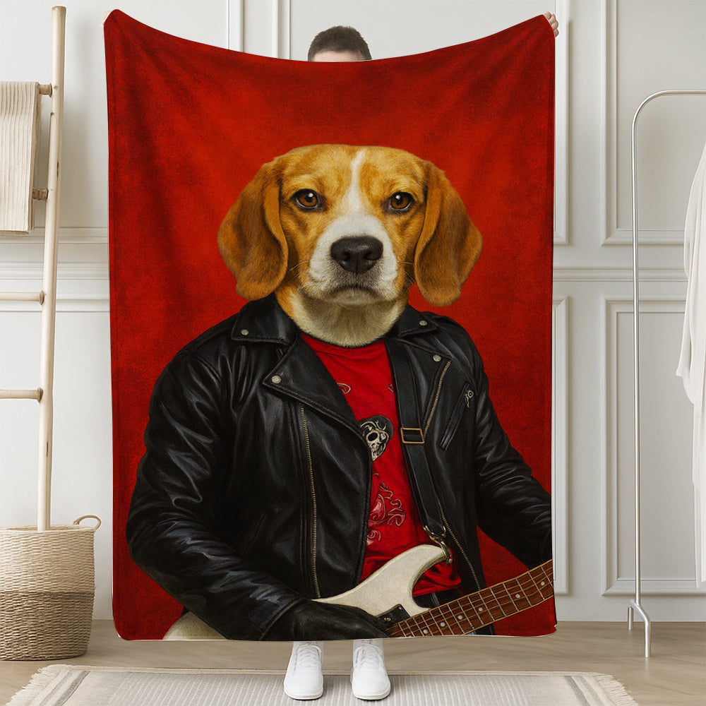 Custom Photo Guitarist Dog BlanketGift For Dog