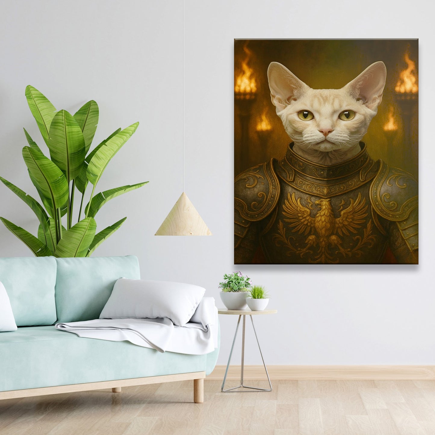 Custom Photo Cat Knight Royal Canvas Gift For Cat Lovers