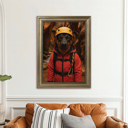 Custom Photo Canyoneering Slot Canyon Adventure Dog Canvas Framed Wall Art Gift For Dog Lovers