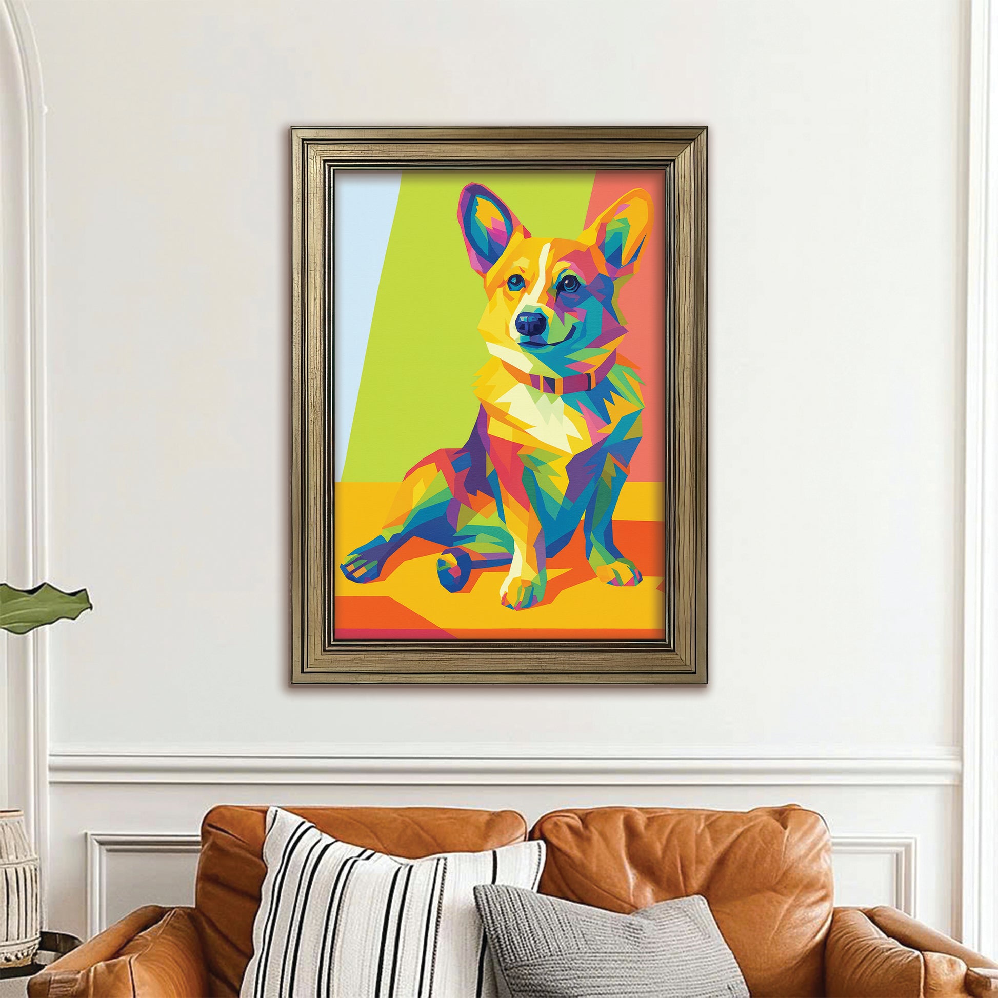 Custom Photo Pop Art Canvas Framed Wall Art Gift For Dog Lovers