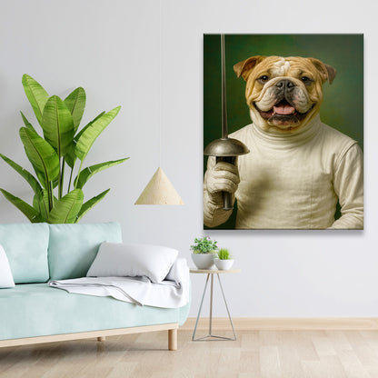 Custom Photo Fencer Dog Canvas Gift For Dog Lovers