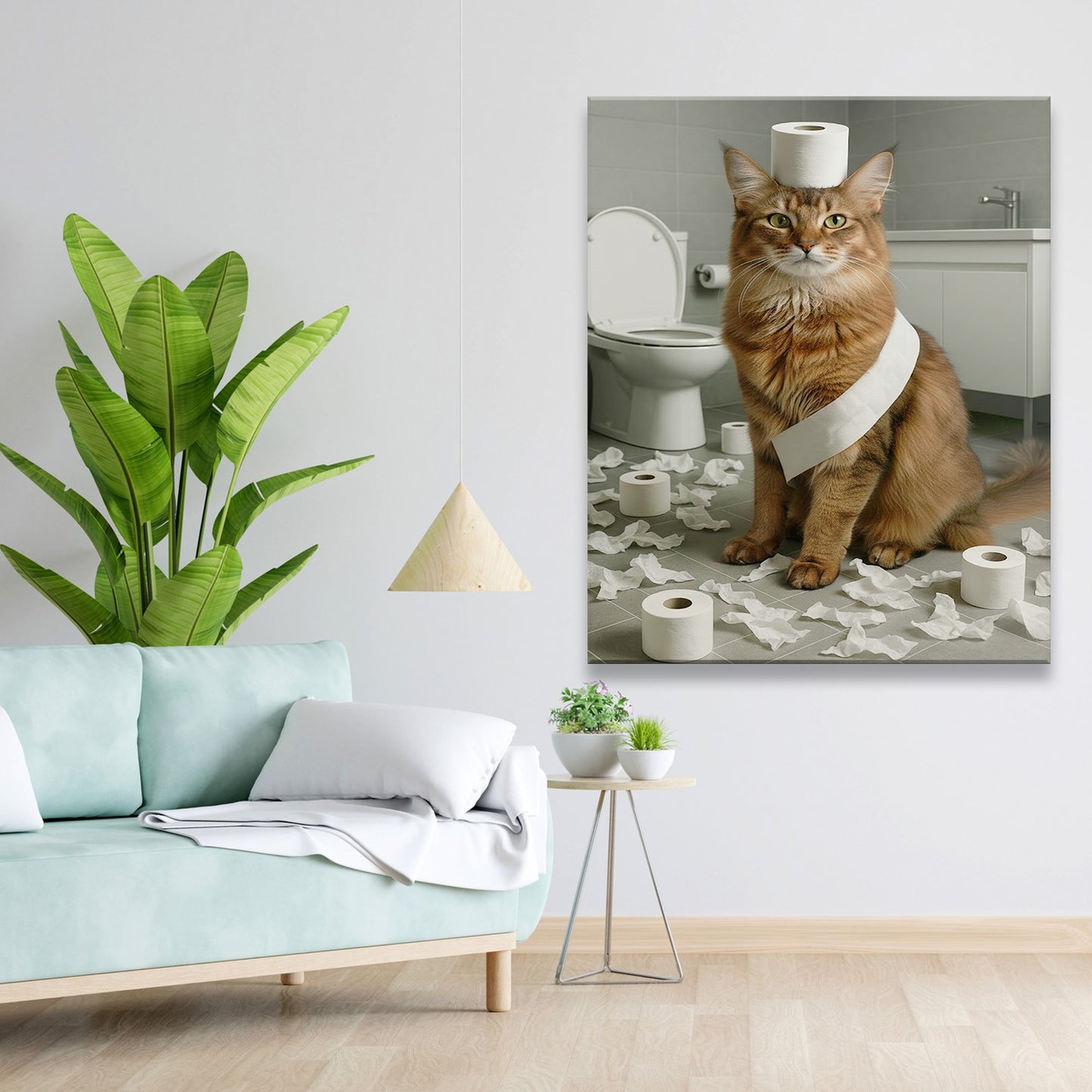 Custom Photo Cat Bathroom Style 19 Canvas Gift For Cat Lovers