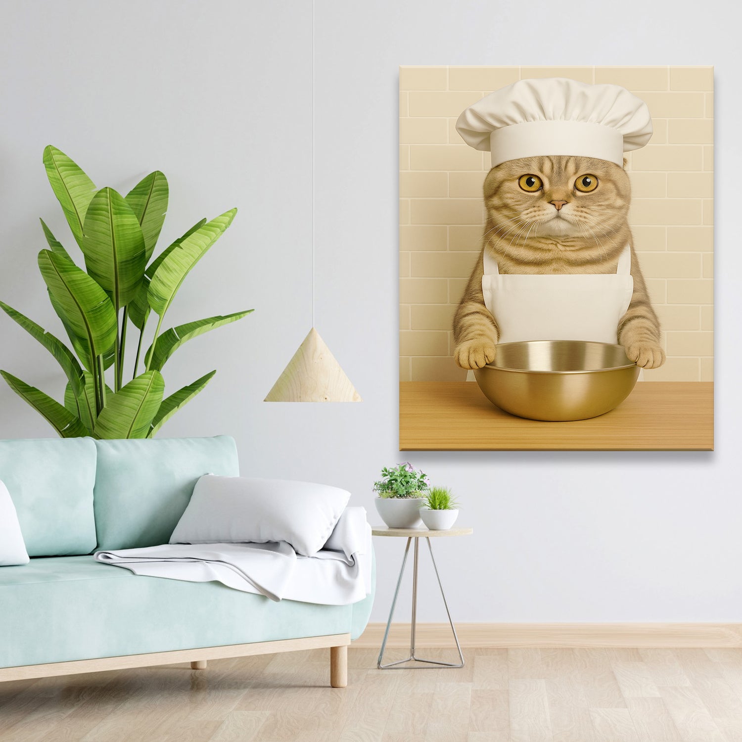 Custom Photo Cat Chef Canvas Gift For Cat Lovers