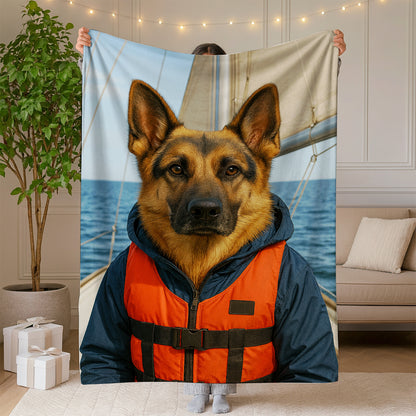 Custom Photo Sailor Dog BlanketGift For Dog Lovers