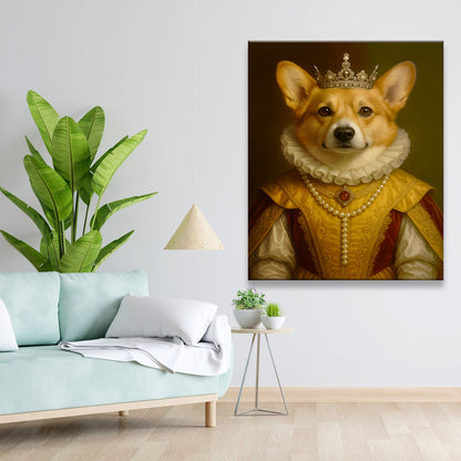 Custom Photo Dog Queen Royal Canvas Gift For Dog Lovers