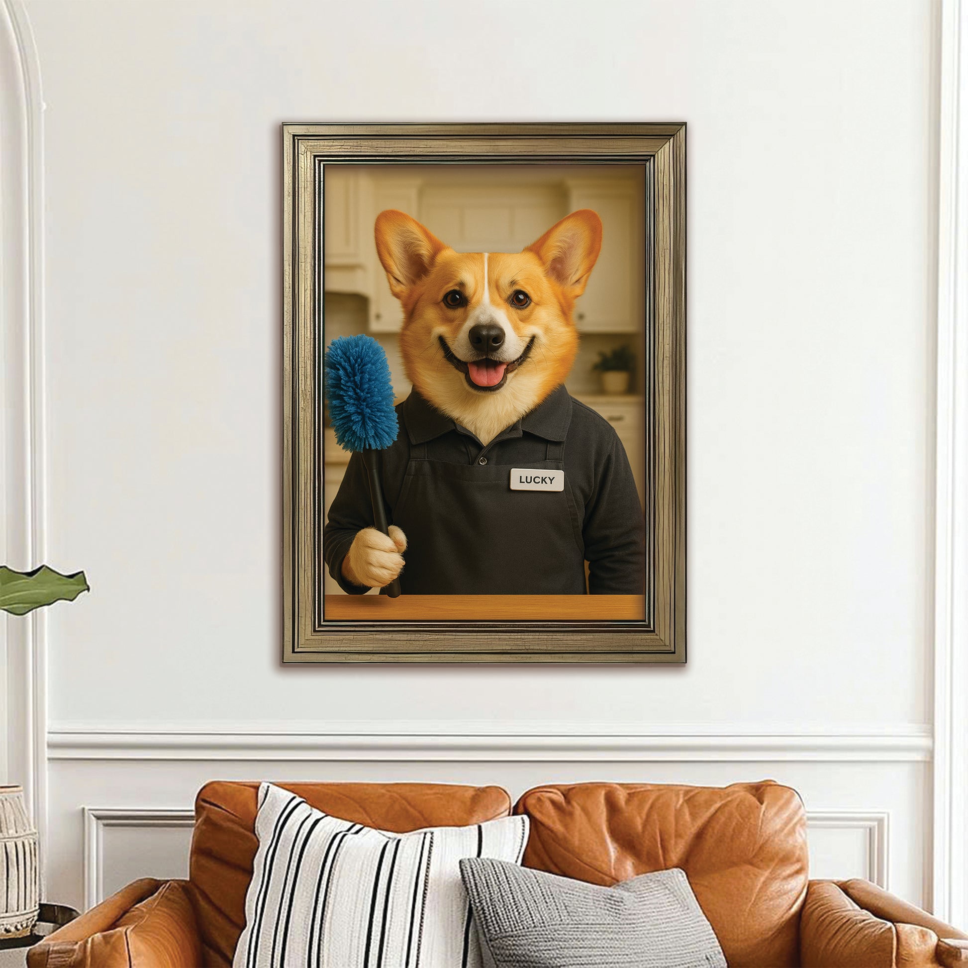 Custom Photo Housekeeper Dog Canvas Framed Wall Art Gift For Dog Lovers