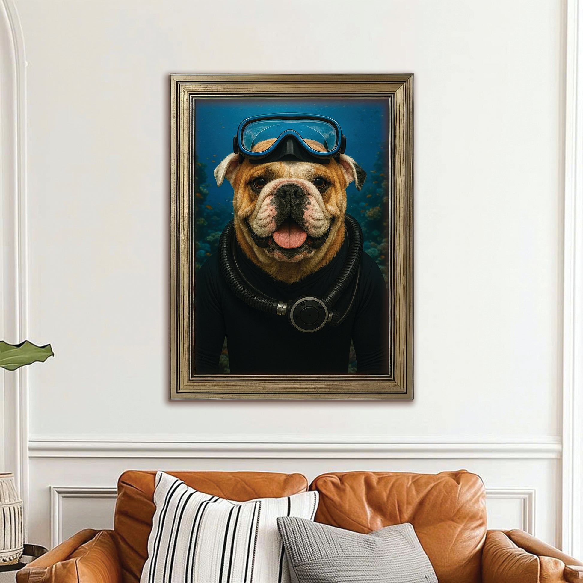 Custom Photo Scuba Diving Dog Gift For Dog Lovers