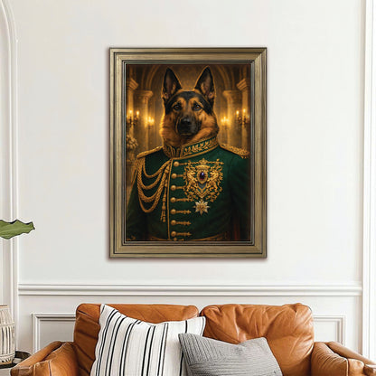 Custom Photo Dog Royal Style 11 Canvas Framed Wall Art Gift For Dog Lovers