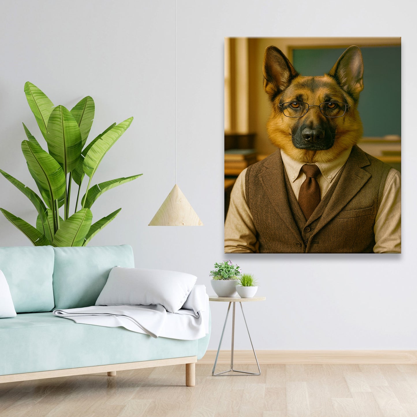 Custom Photo Professor Teacher Dog Canvas Gift For Dog Lovers