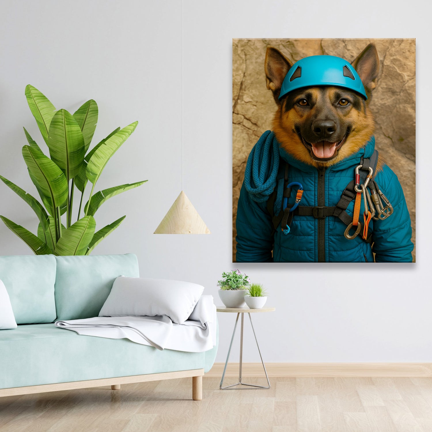 Custom Photo Climber Dog Canvas Gift For Dog Lovers