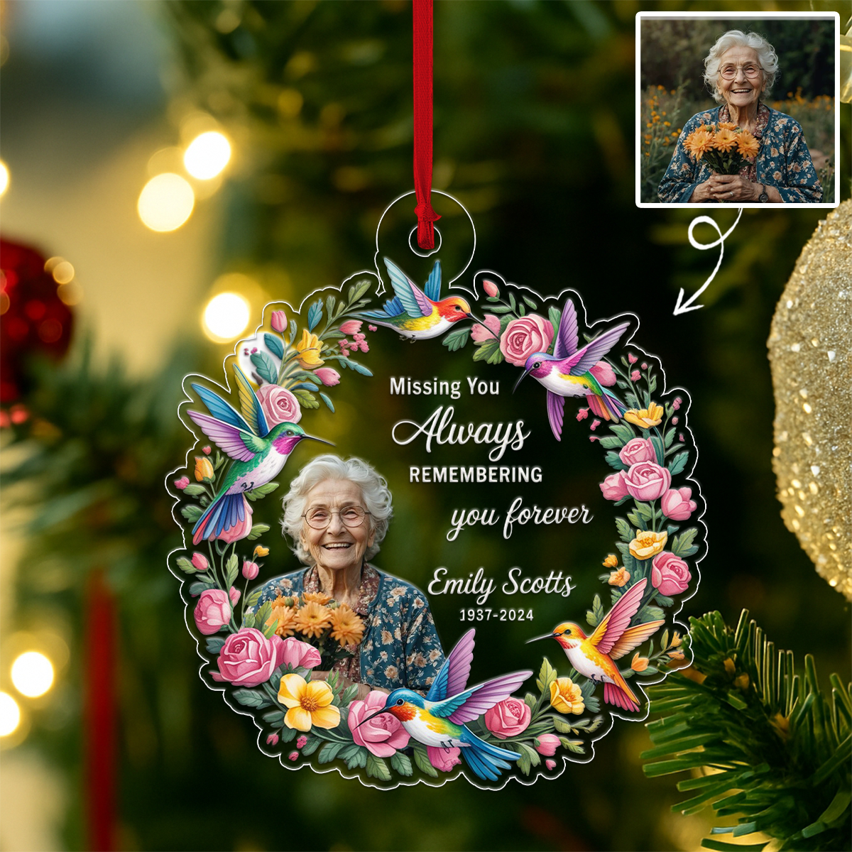 Personalized Memorial Acrylic Ornament Christmas Gift