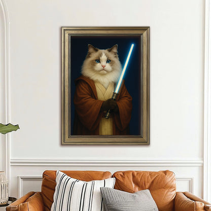 Custom Photo Master Paw Cat Canvas Framed Wall Art Gift For Cat Lovers