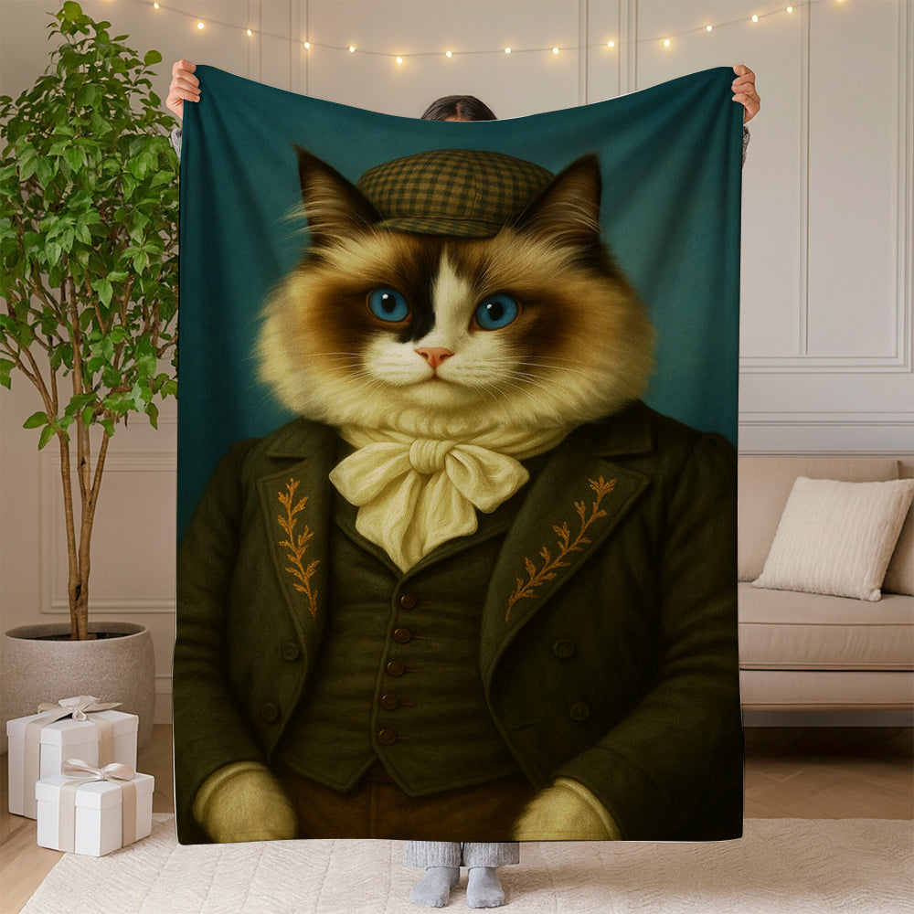 Custom Photo Detective Cat Blanket Gift For Cat Lovers