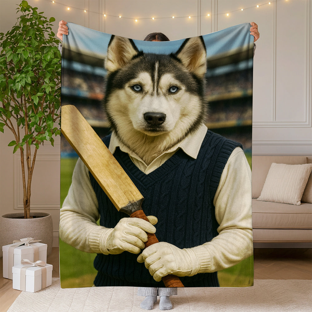 Custom Photo Cricket Dog BlanketGift For Dog Lovers