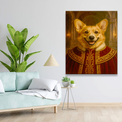 Custom Photo King Royal Dog Style 01 Canvas Gift For Dog Lovers
