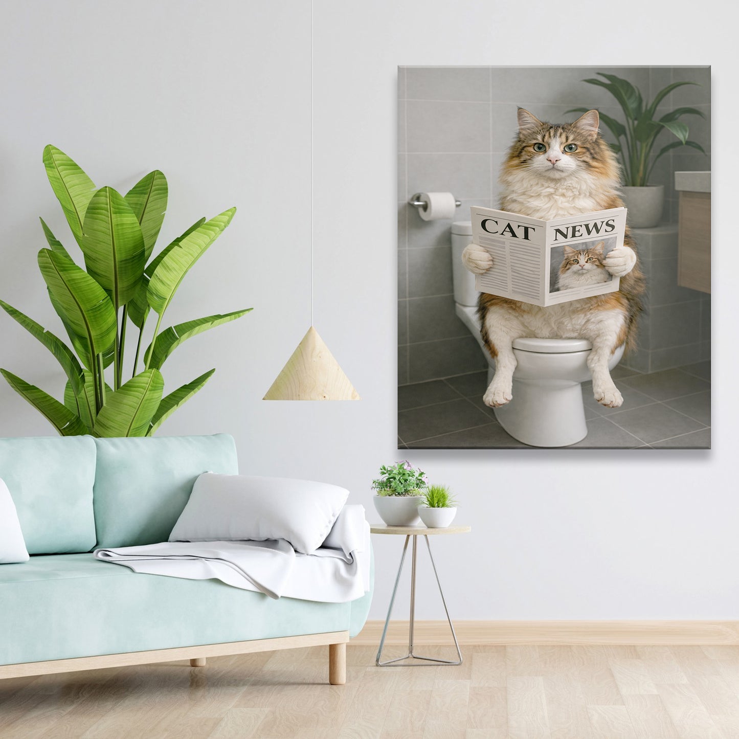 Custom Photo Cat Bathroom Style 4 Canvas Gift For Cat Lovers