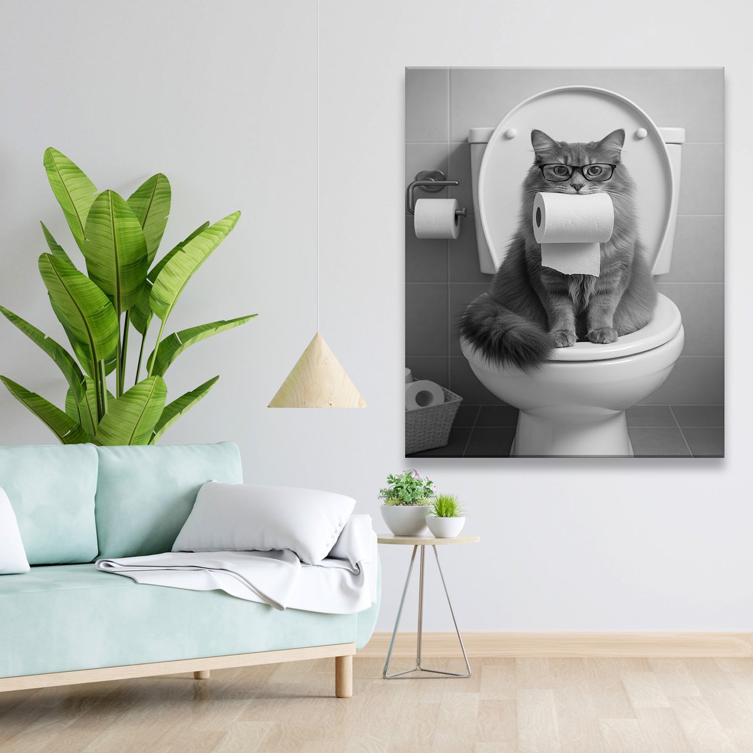 Custom Photo Cat Bathroom Style 5 Canvas Gift For Cat Lovers