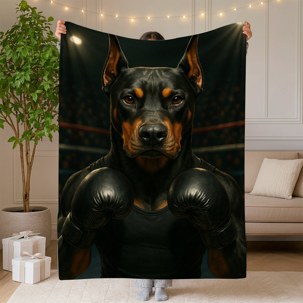 Custom Photo Boxing Dog BlanketGift For Dog Lovers