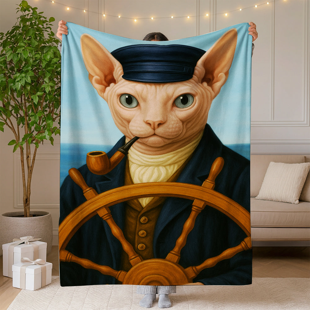 Custom Photo Sailor Cat Blanket Gift For Cat Lovers