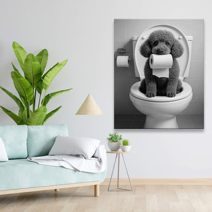 Custom Photo Dog Bathroom Style 5 Canvas Gift For Dog Lovers