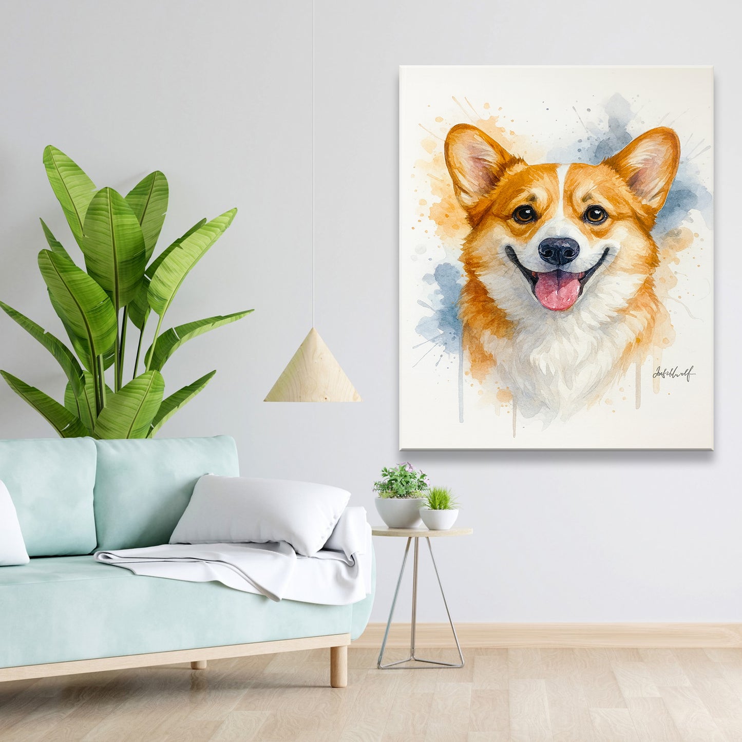Custom Photo Dog Watercolor Artwork
