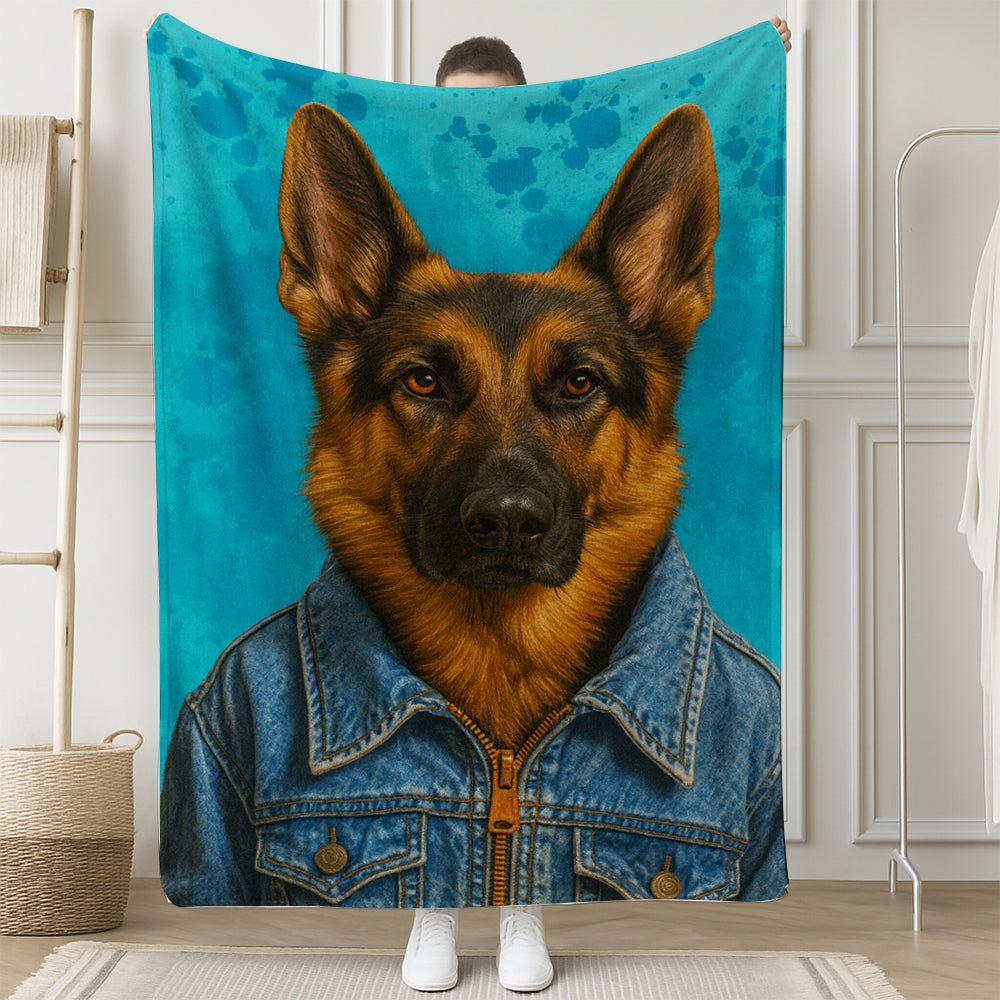 Custom Photo Denim Dog BlanketGift For Dog Lovers