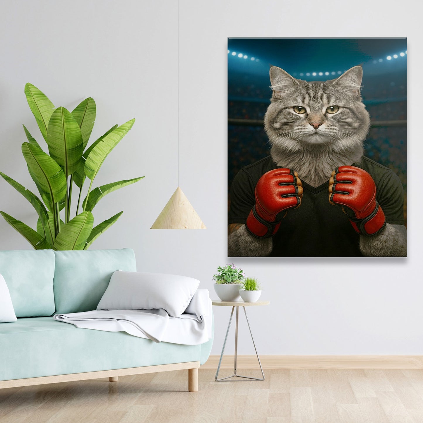 Custom Photo Mma Cat Canvas Gift For Cat Lovers