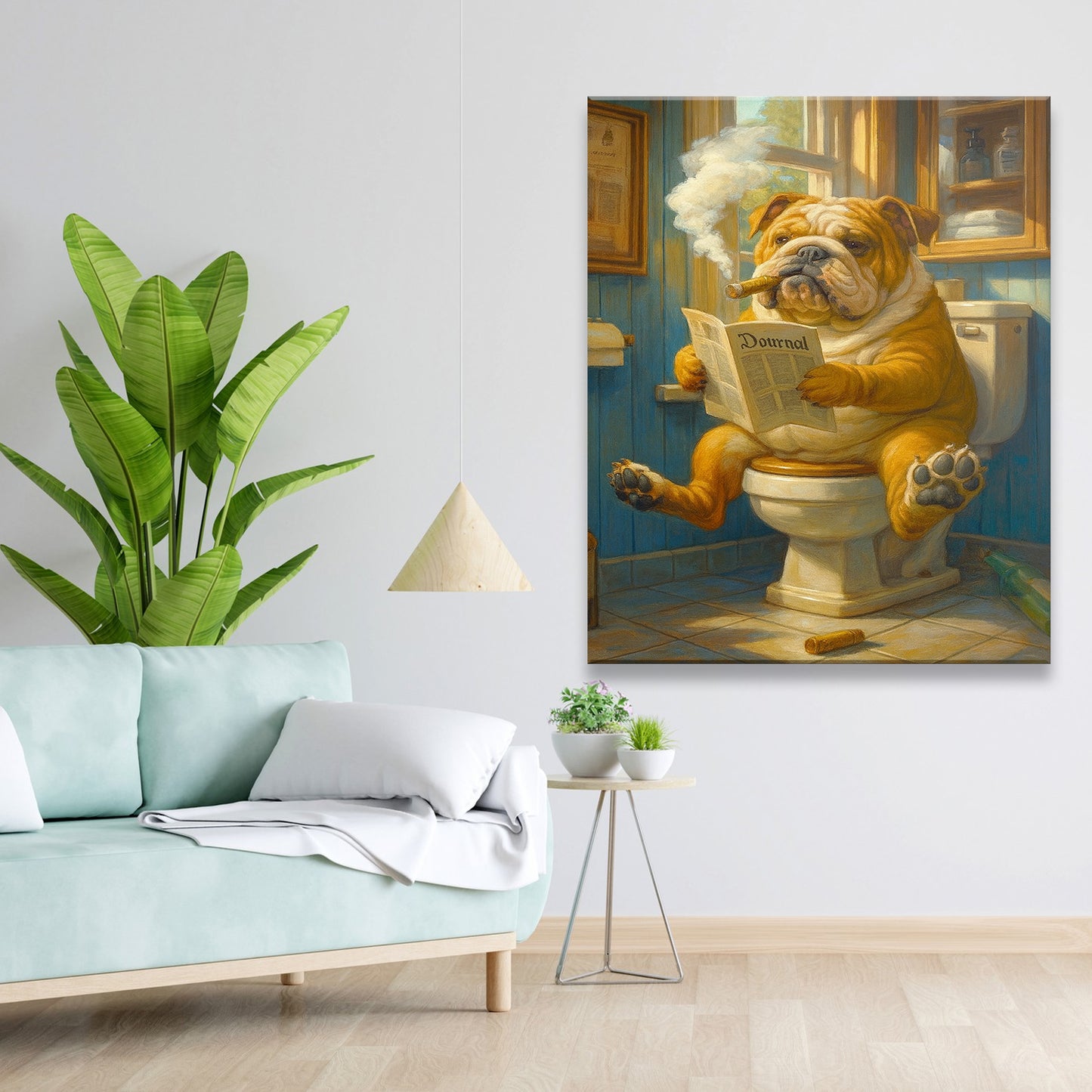 Custom Photo Dog Bathroom Style 12 Canvas Gift For Dog Lovers