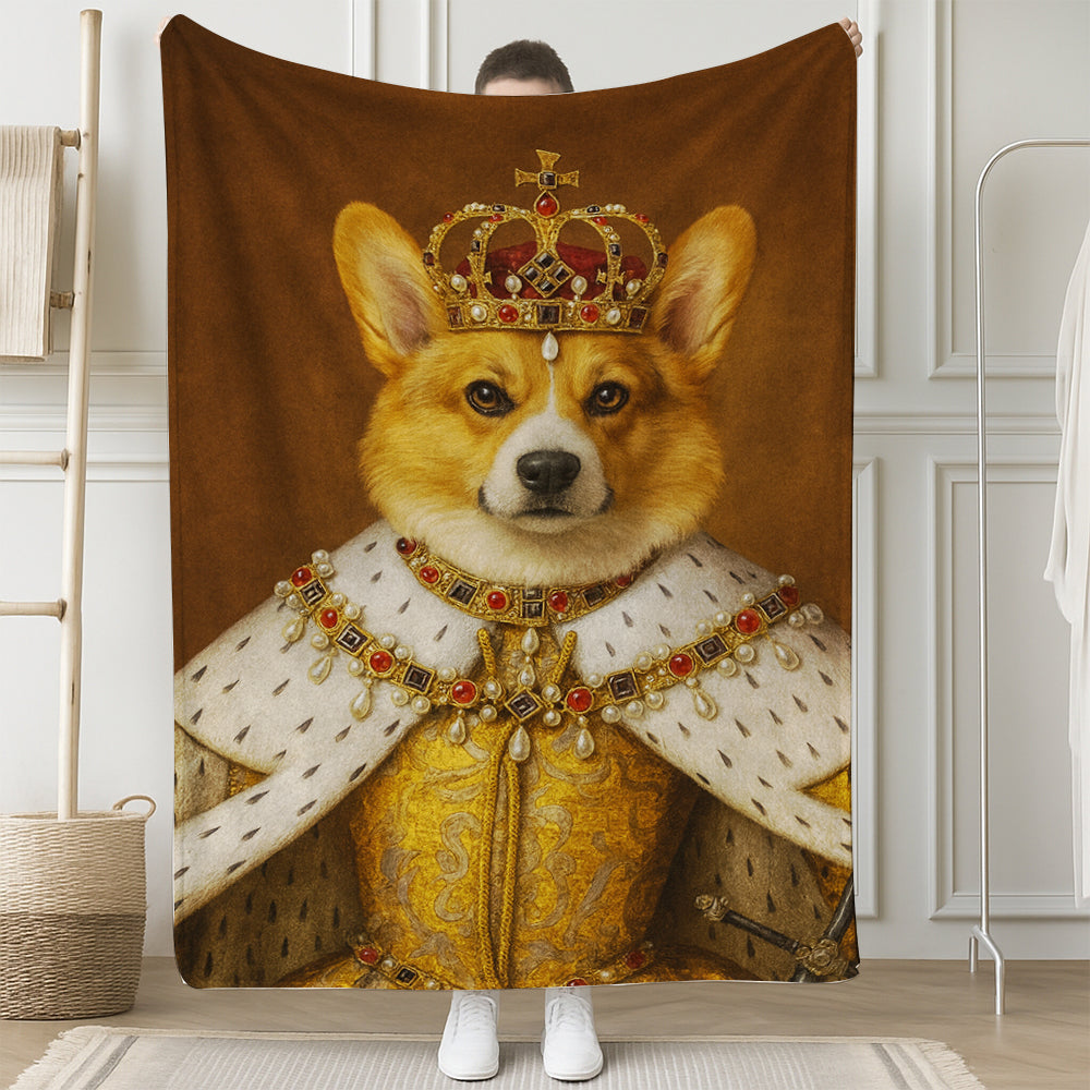 Custom Photo Crowned Queen Dog BlanketGift For Dog Lovers
