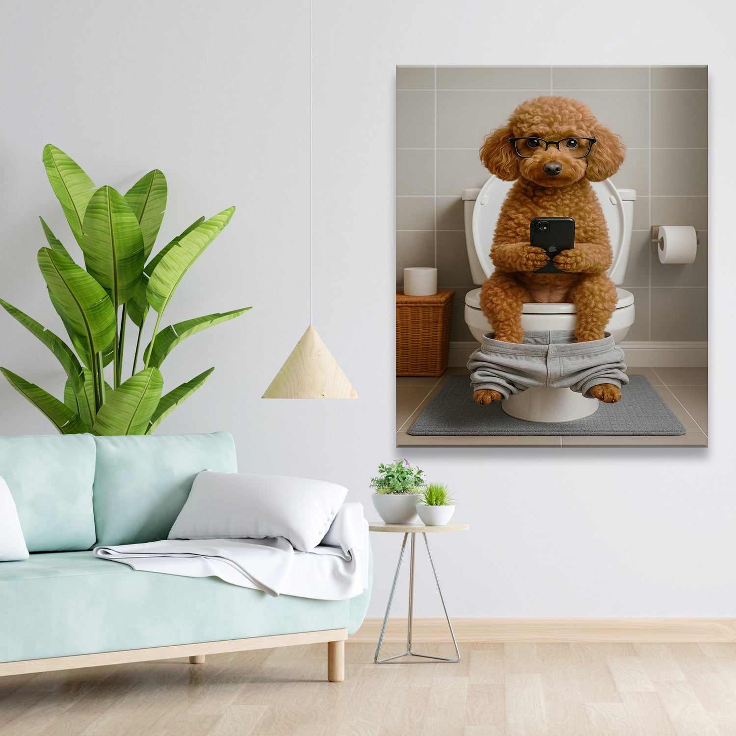 Custom Photo Dog Bathroom Style 15 Canvas Gift For Dog Lovers