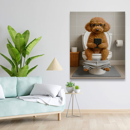 Custom Photo Dog Bathroom Style 15 Canvas Gift For Dog Lovers