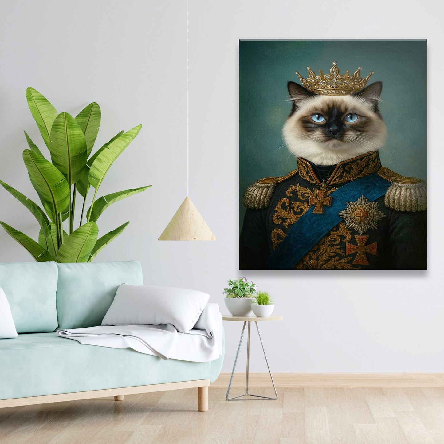 Custom Photo Royal Cat Canvas Gift For Cat Lovers