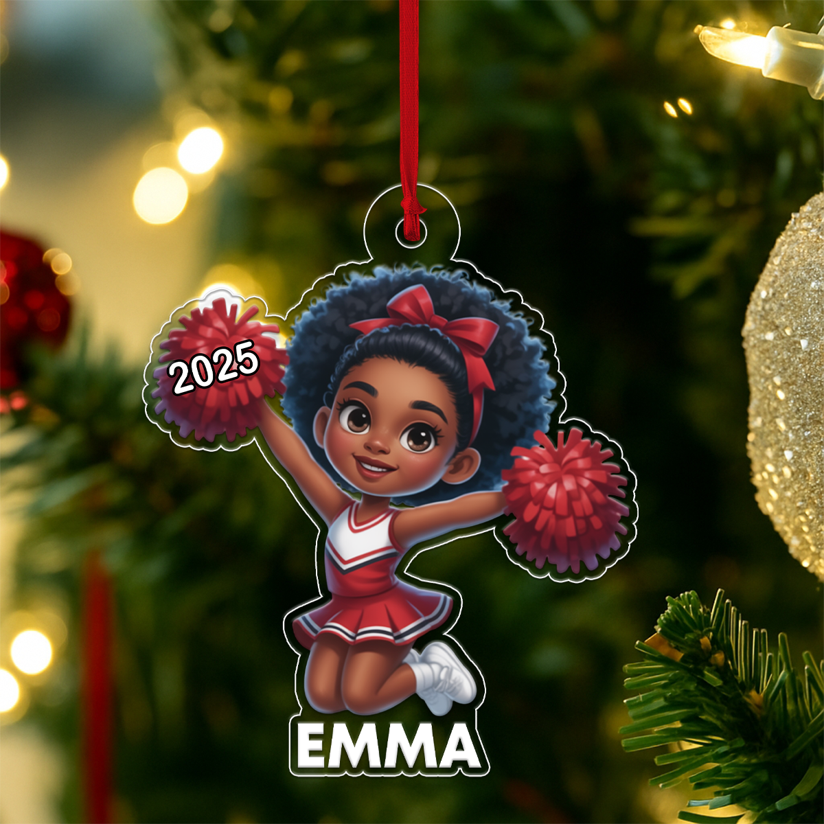 Custom Name Cheerleade Xmas Acrylic Ornament Christmas Gift
