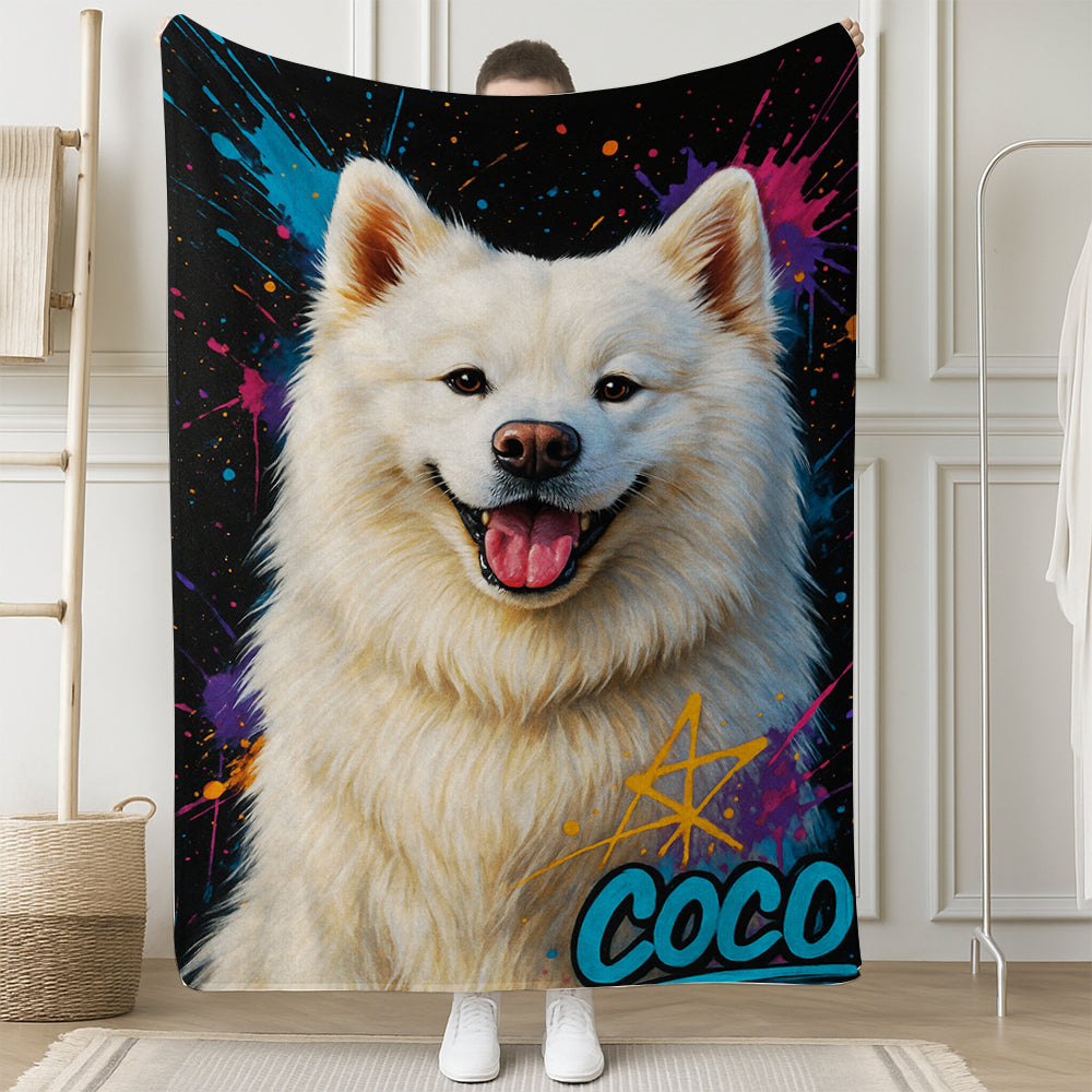 Custom Pet Portrait Contemporary Blanket For Dog Lover