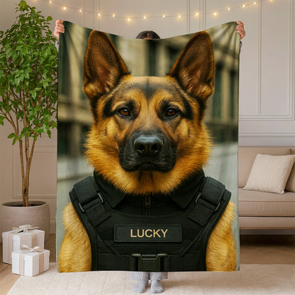 Custom Photo Tactical Dog BlanketGift For Dog Lovers