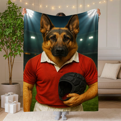 Custom Photo Rugby Player 2 Dog BlanketGift For Dog Lovers