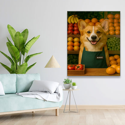 Custom Photo Grocer Store Dog Canvas Gift For Dog Lovers