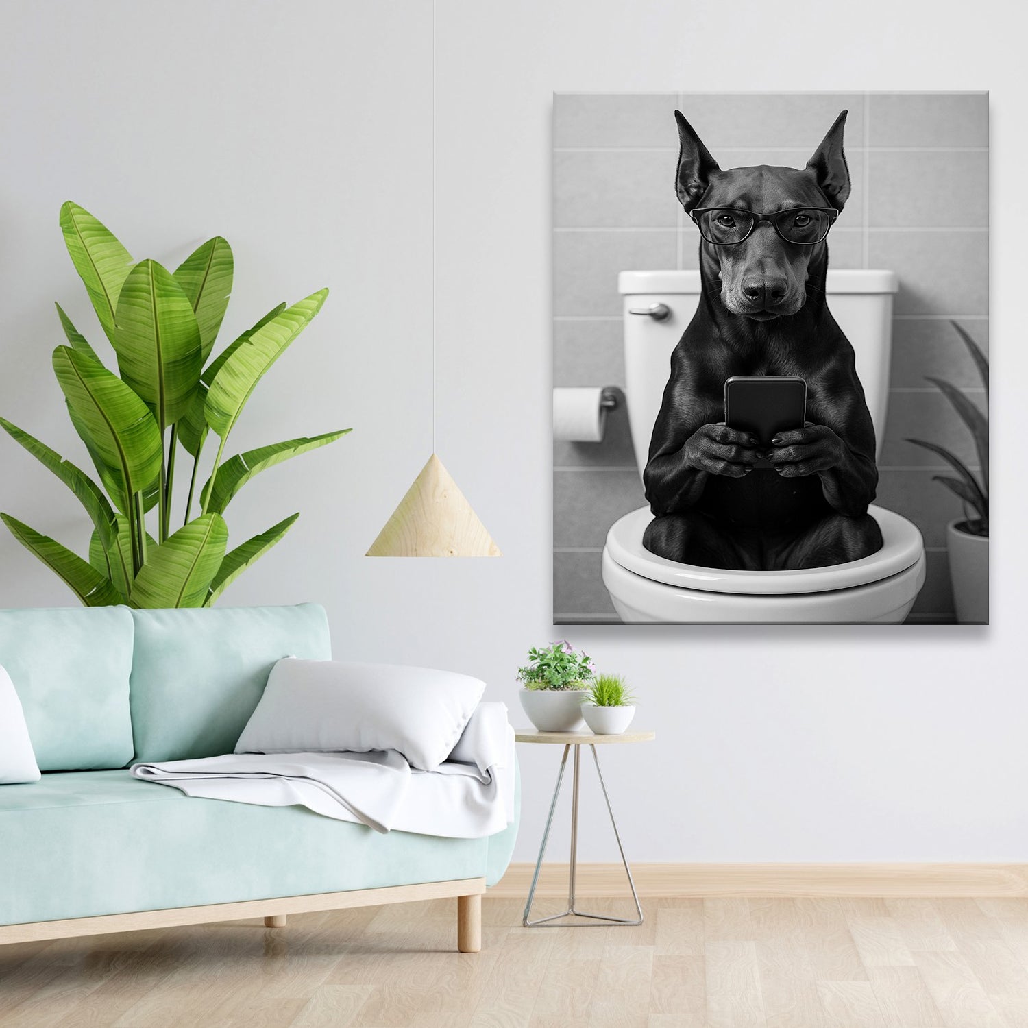 Custom Photo Dog Bathroom Style 14 Canvas Gift For Dog Lovers