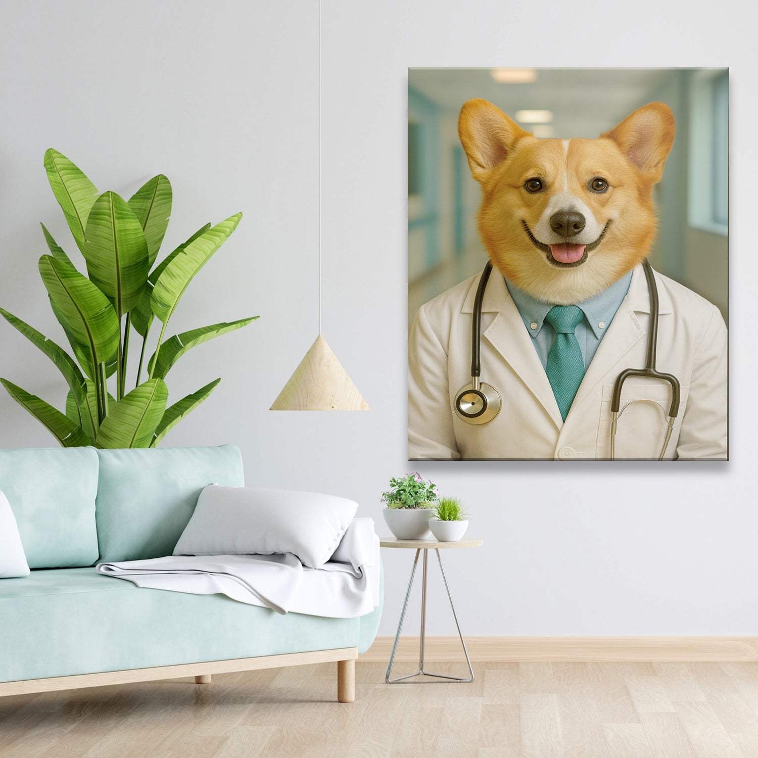 Custom Photo Doctor Dog Canvas Gift For Dog Lovers