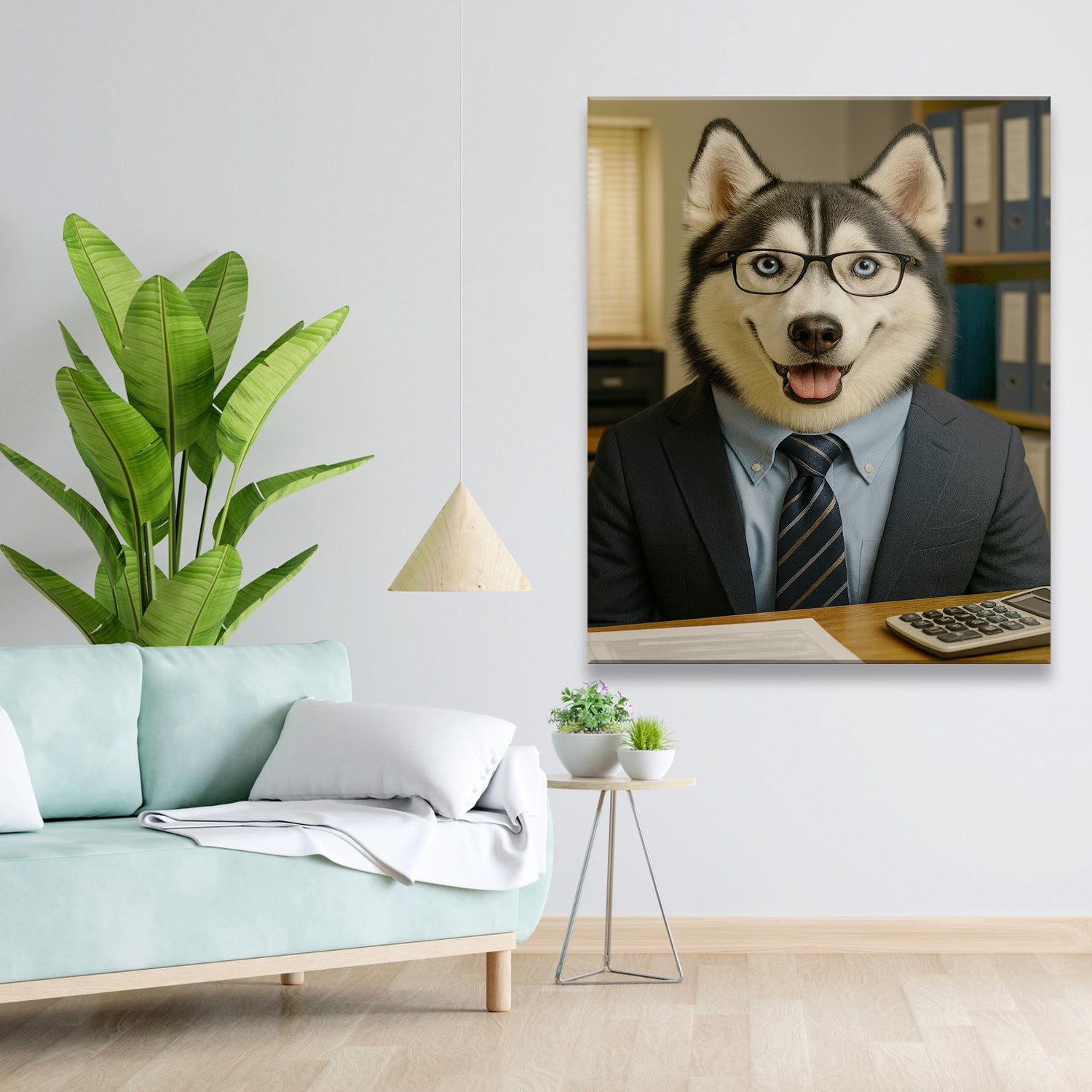 Custom Photo Accountant Dog Canvas Gift For Dog Lovers